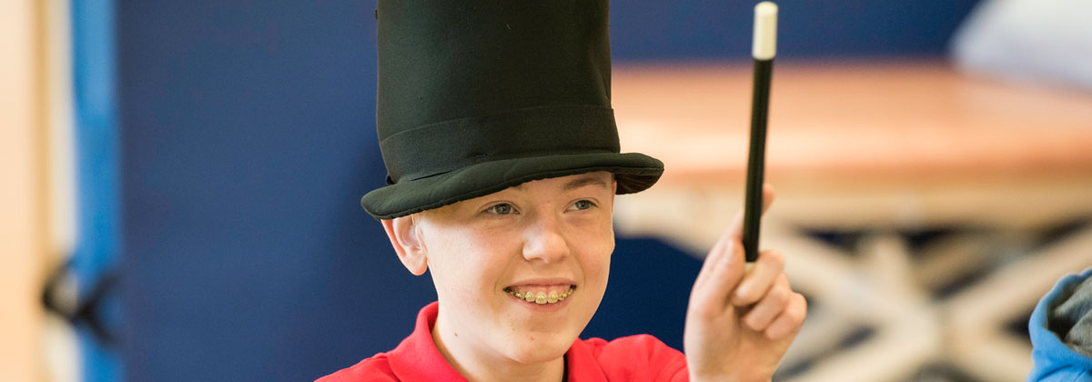 Boy with magician hat