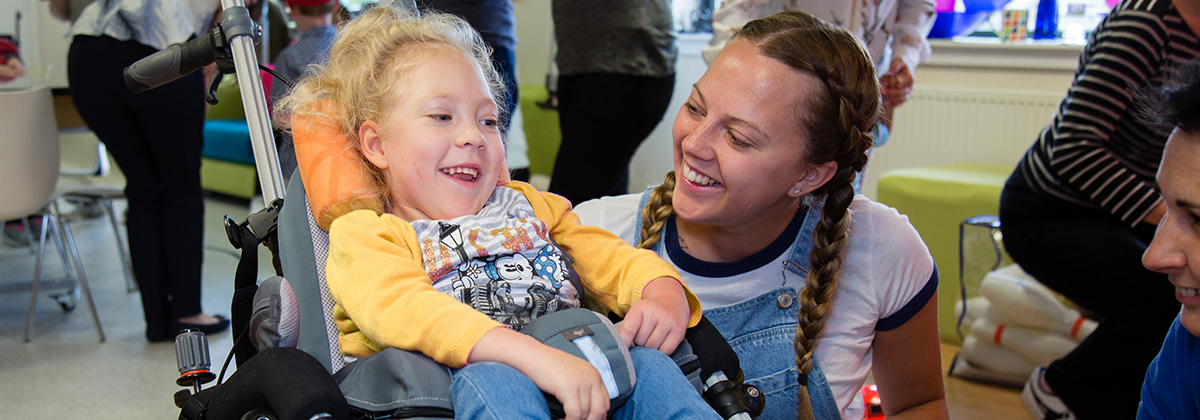 Girl with CP laughing