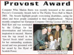 Marion award photo