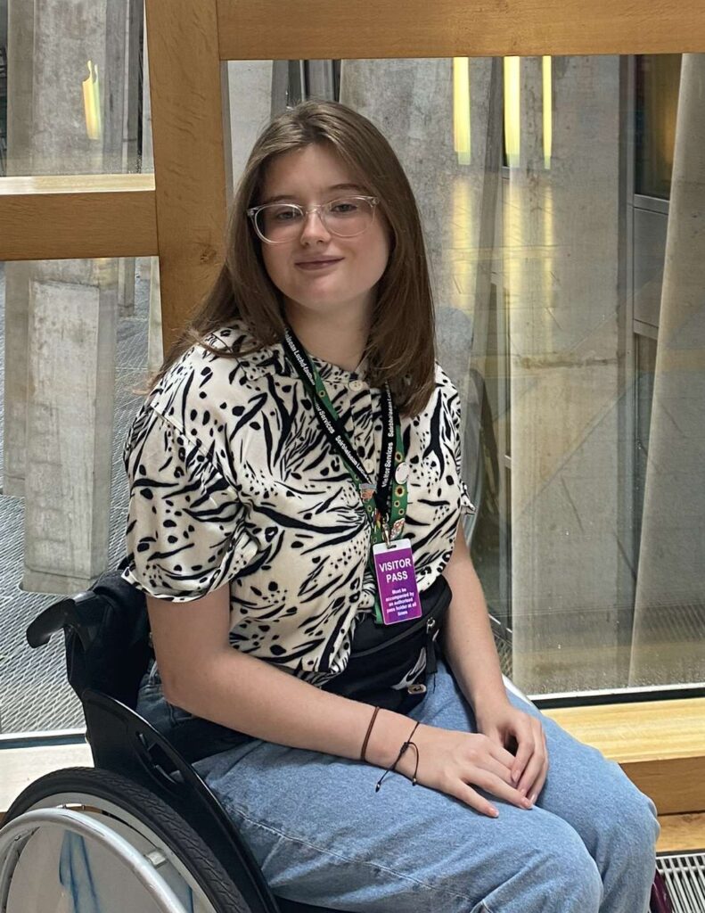 Profile photo of Ciara McCarthy, a 19 year old with cerebral palsy.